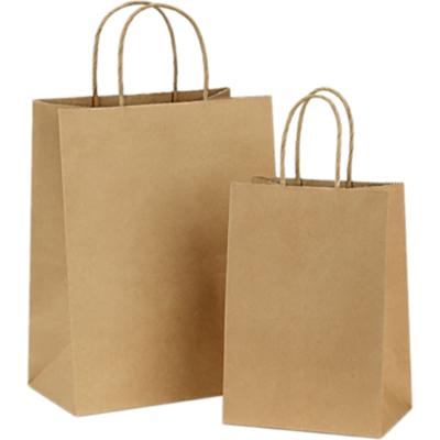 China Factory Supply Handmade Kraft Paper Bag Recyclable Shopping Bag Gift Bag With Handles for sale