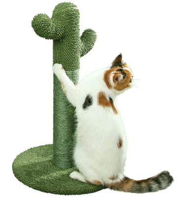 China Cat Scratching Post Cactus Viable Cat Scratcher Featuring with 3 Scratching Poles and Dangling Ball for sale