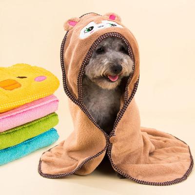 China Dogs Cartoon Pet Bath Towel Dog Cat Dual-Use Blanket Bathrobe Strong Spring And Summer Absorbent Bathing Supplies for sale