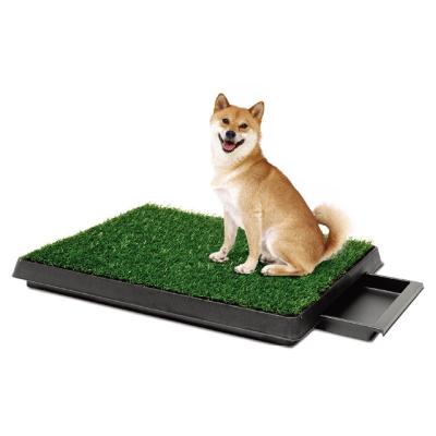 China Artificial Grass Stored Pet Dog Toilet Indoor And Outdoor Toilet 3 Pieces Training Potty For Dog Cat With Tray Drawer for sale