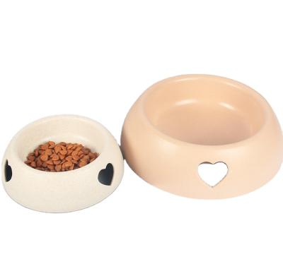 China New Design Sustainable Plastic Water Food Bowl Heart Pattern Lovely Pet Bowls Feeders Dishes For Dogs Cats for sale