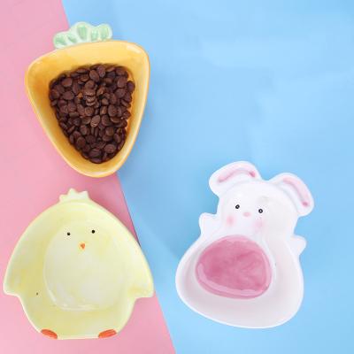 China Lovely Small Animals Shape Dog Cat Food Bowls Small Pets Ceramic Drinking Feeder for sale