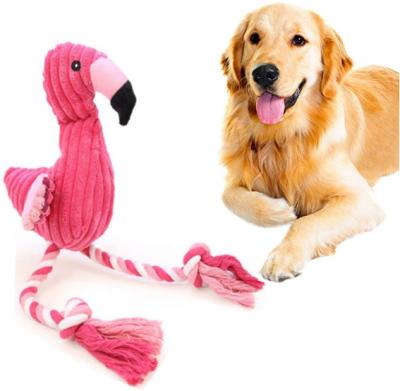 China Viable Squeaky Fun Dogs Flamingo Shape Toys Gift Set Big Unstuffed Rabbit Horning Interactive Squirrel Chew Dog Toys for sale