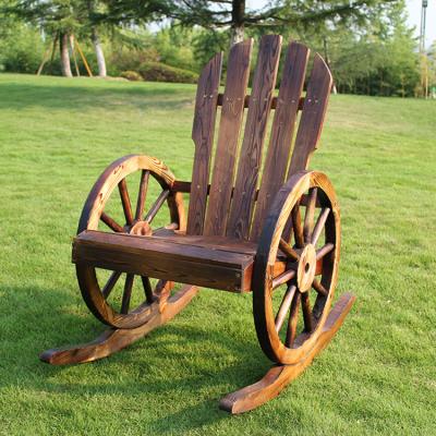 China Outdoor Comfortable Modern Wood Patio Furniture Wheels Chair Garden Chair Rocking Wooden Chair For Garden for sale