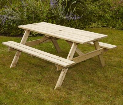 China Eco-Friendly Outdoor Modern Wooden Furniture Garden Picnic Table Garden Decoration Portable Camping Picnic Table and Bench Table Set for sale