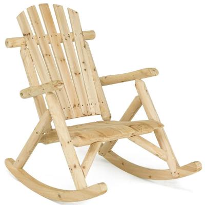 China Garden Chair Log Chair Natural Cedar Outdoor Indoor Comfortable Modern Seat Rocking Wood Chair for sale