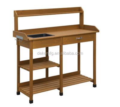 China Eco-friendly Wooden Garden Bench Luxury Outdoor Modern Garden Potting Table Work Bench for sale