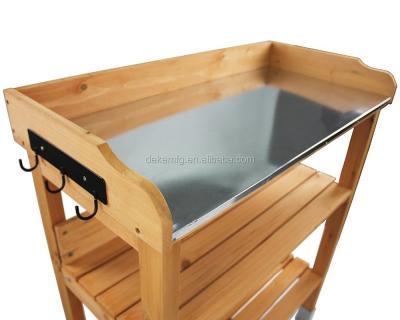 China Eco - Friendly Wooden Luxury Garden Potting Bench Outdoor Garden Potting Table for sale