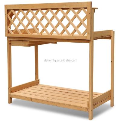 China DIY Eco-Friendly Potting Bench With Storage Shelf Modern Garden Work Bench Table Station Planting Fir Wood for sale