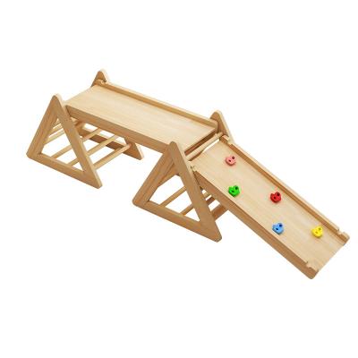 China Modern Climbing Triangle Exercise Environmental Protection Kids Playground Ladder Wooden Frame for sale