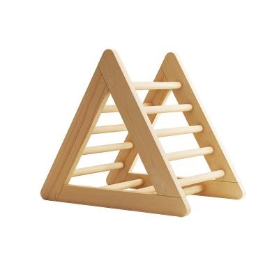 China Playgrond Multifunctional Indoor Kids Activity Play Baby Ladder Kids Living Room Bedroom Triangle Climbing Wooden Frame for sale