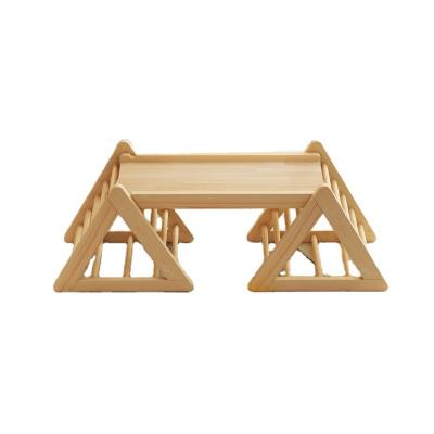 China Triangle Frame Triangle Ladder Climbing Playsets Children Playsets Outdoor Wooden Floor Wooden Kids Play Slides Indoor Playground Equipmend Spielplatz for sale