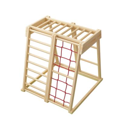 China Multi-Functional Indoor Baby Wooden Climbing Children's Playgrond Sights Wooden Climbing Frame for sale