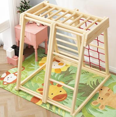 China Playgrond Kids Climbing Frame Multi-Function Indoor Wooden Indoor Playground Children's Wooden Frame for sale