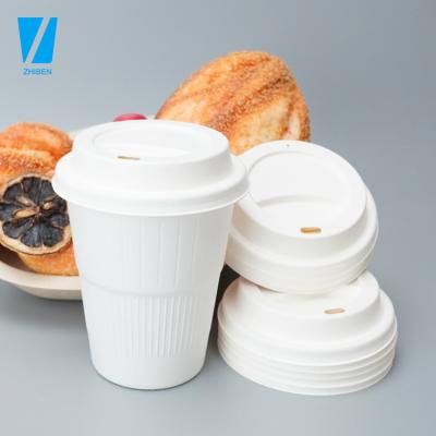 China Non Spill Zhiben Factory Wholesale Biodegradable Eco Friendly Disposable Coffee Paper Cup Lids For Hot Cold Drinking for sale