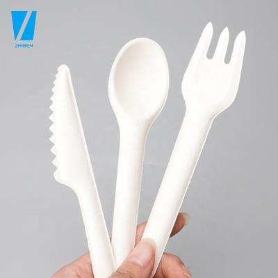 China Bagasse Spoon/Natural Biodegradable Bulk Forks/Disposable Cutlery 16cm Knives Sugar Cane for sale