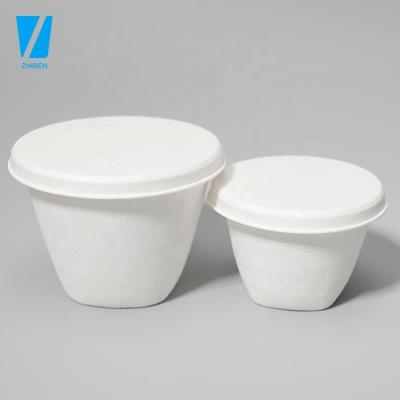 China Hotel Wedding Restaurant Take Home Disposable Biodegradable Fast Food Bagasse Small Square Disposable Cup Sauce Cup 2Oz 4Oz With Lid for sale