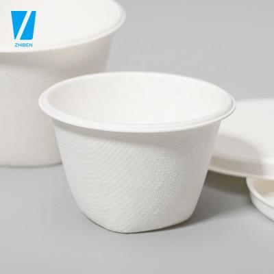 China Custom Disposable Tiny Biodegradable Ketchup Take Home Hotel Wedding Restaurant Fast Food Food Packaging 2Oz 4Oz Bagasse Paper Sauce Cup Ketchup for sale