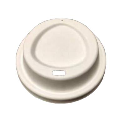 China Eco - Friendly Biodegradable Disposable Compostable Bagasse Coffee Cup Lid For Two Colors for sale