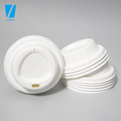 China No Pulp Lid Bagasse Coffee Paper Cup Lid Automatic 100% Biodegradable Molded Bagasse Pulp Cup Lid for sale