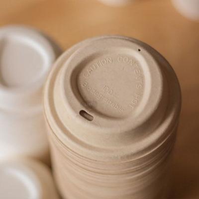 China 100% Compostable Biodegradable Sugar Cane Lid Paper Cup Cover Coffee Paper Cup Lid for sale