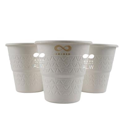 China Customized Disposable Biodegradable Sugar Cane Bagasse Paper Pulp Cup 8oz for sale