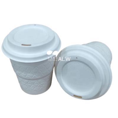 China Plant Fiber 8oz Biodegradable Cups And Lids Biodegradable Cup With Lid Disposable Coffee Cup With Lid for sale