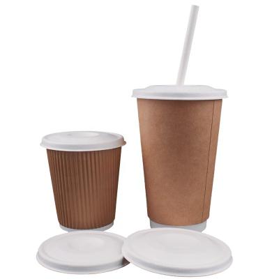 China Biodegradable 8oz Coffee Paper Cups With Lid 100% Sugarcane Paper Biodegradable Sugarcane Paper Pulp Coffee Latte Maker for sale