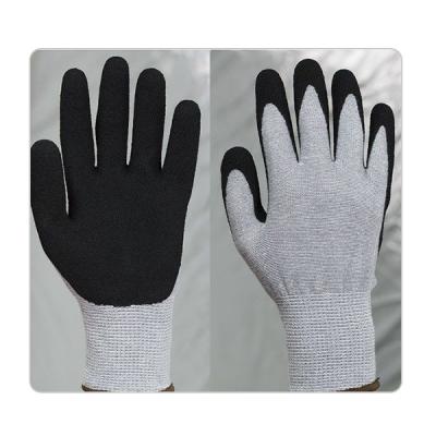 Chine L'entretien respirable Grey Bamboo Fiber Sandy Nitrile d'installation a enduit des gants de travail à vendre