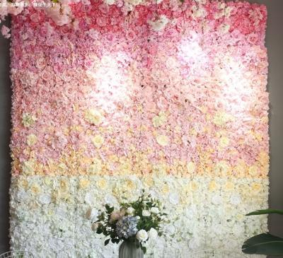 China Fabric/Silk/PVC Factory Direct Wedding Engagement Wreth New Year Event Party Decoration Rose Hydrangea Flower Wall for sale