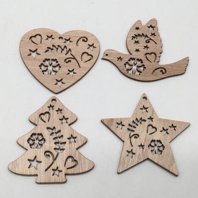 China Angel Snowflake Wooden Christmas Tree Hanging Decor For Home Decoration From 40 Styles DIY Burlywood Pendants Christmas Moose Accessories for sale