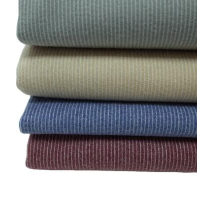 China 2021huahong Brushed Sueded Textile In Fashion Overcoat Fabric With Stripe Style And 100% Polyester Knit Fabric for sale