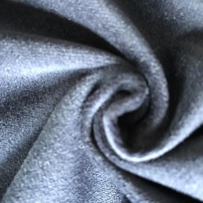 China High Quality Shrink-Resistant Knit Finish Dark Blue Plain Silk Velvet Fabric With Cheap Price for sale