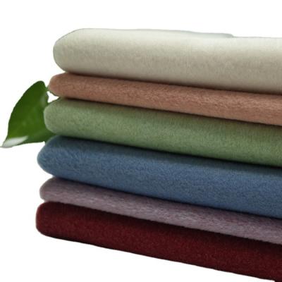 China 2021huahong Brushed Sueded Textile Hot Sale Overcoat Fabric For Women Mohair Style TR Brush Knitting Fabric for sale