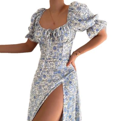 China Sexy Nightgown Maxi Dresses For Ladies Patchwork Embroidered Summer Arrival Fashion Vintage Dress Club Anti-Static Elegant Stretch Long Long for sale