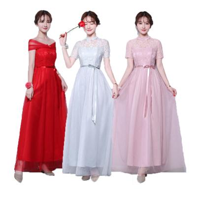 China Anti-Static Slim Casual Annual Meeting Bridesmaid Banquet Long Dress Chic Evening Grassland Welcoming Dresses for sale