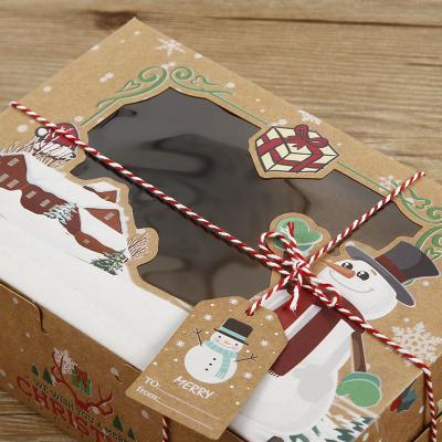 China Recycled Packaging Materials Printing Logo Christmas Window Box Custom Christmas Foil Treats Cookie Gift Box for sale