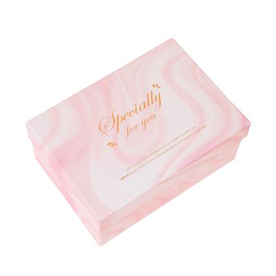 China Recyclable Pink Birthday Gift With Cover Cosmetic Box Hand Gift Packaging Box World Scarf Luxury Gift Box for sale