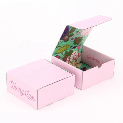 China Recycled Materials Light Pink Color Makeup Paper Box Rectangular Empty Lip Balm Container For Cardboard Cosmetic Packaging for sale