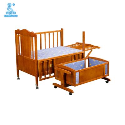 China Portable Multifunctional Wooden Demountable Luxury Baby Furniture 2 In 1 Crib Crib for sale