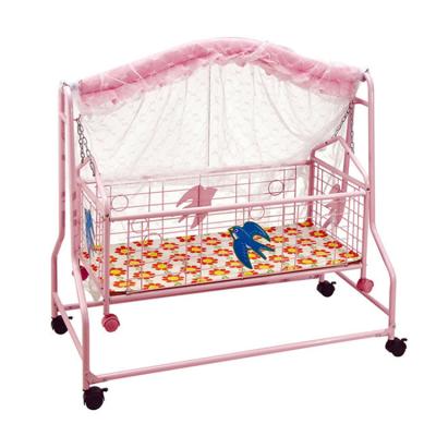 China Durable Low Price 88CM 97CM 52CM Size Metal Baby Crib Baby Crib With Mosquito Net for sale