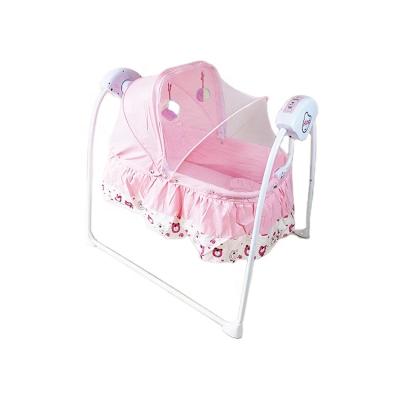 China China Factory Durable Luxury Pink Color Baby Furniture Remote Control Baby Swing Cradle for sale