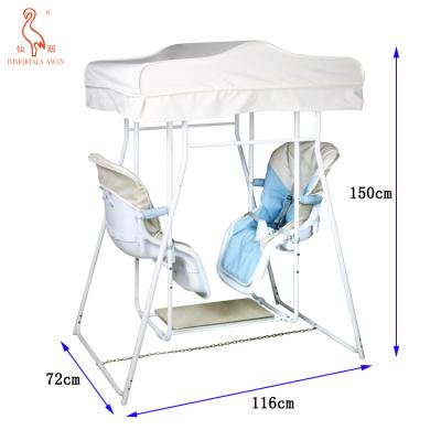 China Goods Wholesale 78x59x85cm Metal Portable Outoodr Frame Use Chinese Twins Brand Baby Crib Swing For Home 6-18 Months Kids for sale