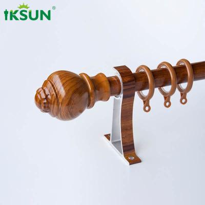 China Extendable Modern Wood Curtain Rod Heavy Duty Aluminium 6063 Material for sale