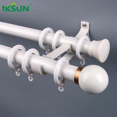 China Anodizing Aluminium Curtain Rod , Double Extendable Metal Curtain Pole for sale