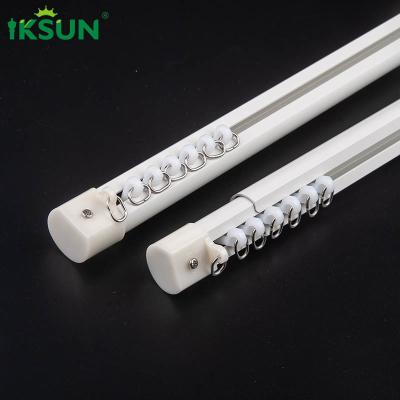 China 1 Set Side Wall Mount Curtain Rod Extendable Adjustable Double Drapery Rod Set zu verkaufen