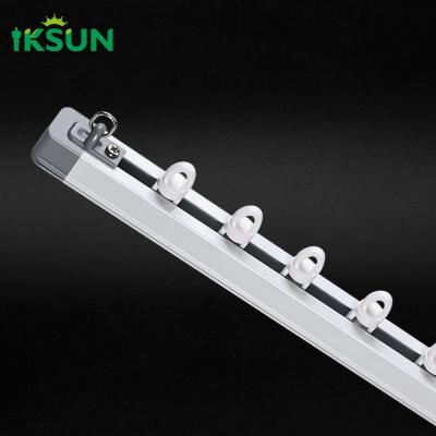 中国 ISO9001 Telescopic Curtain Track Extendable Ceiling Mounted Curtain Rod Runner Rollers Holder Rails Track 販売のため