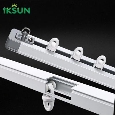 China Extendable Aluminum Curtain Track Bracket Telescopic Double Curtain Track for sale