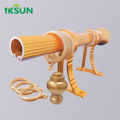 China Manufacturer Luxury Window Accessories Decorative Metal Curtain Poles Pipe Window Aluminum Curtain Rod for sale