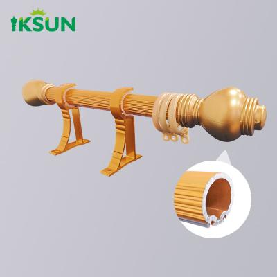 China Aluminum Alloy Curtain Rod, Thickening, Nordic Simple, Mute Perforated Bracket, Side Mounted, Single Rod for sale